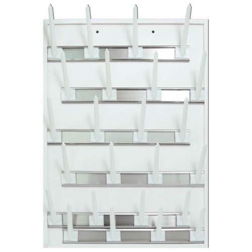 SciLab® Wall-mounting PVC &amp; Stainless-steel Drying Rack, Adjustable 24-Places with 24 Removable-Pegs, 60×h90 cm, 벽걸이형 초자건조대